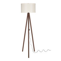 Stehleuchte Stehlampe Guildford E27 Walnussoptik Creme