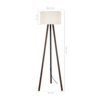 Stehleuchte Stehlampe Keynes E27 Walnussoptik Creme