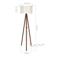 Stehleuchte Stehlampe Rochester E27 Walnussoptik Creme