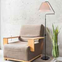 Stehleuchte Stehlampe Ellesmere E27 Metall Textil Schwarz Taupe