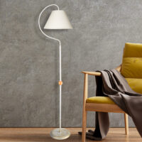 Stehleuchte Stehlampe Epsom E27 Metall Textil Weiss Antik