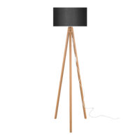 Stehleuchte Stehlampe Rochester E27 Bambusoptik Schwarz