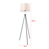 Stehleuchte Stehlampe Orpington 1xE27 Metall Schwarz Creme