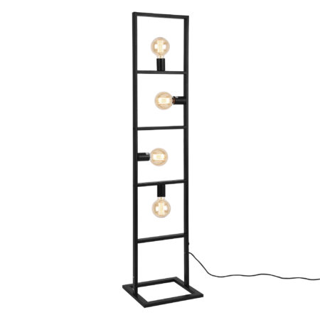 Stehlampe Plauen 142x31x31cm Max 60W 4xE27 Schwarz