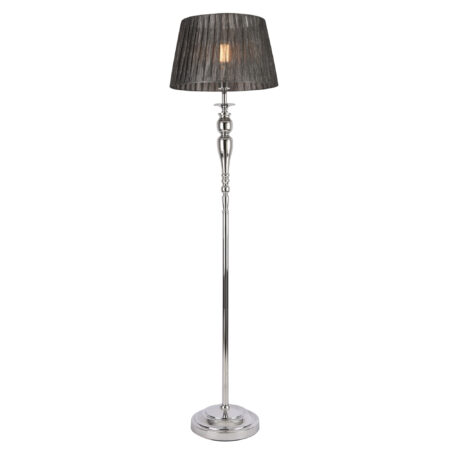 Stehlampe Lingen 151cm E27 60W Metall Chrom/Grau