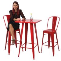 Stehtisch Bistrotisch Metall Industriedesign ~ rot