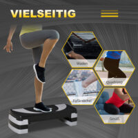 Steppbrett Aerobic-Stepper Höhenverstellbar mit 3 Stufen