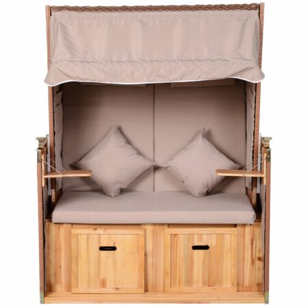 Strandkorb Poly-Rattan Volllieger Ostsee Nordsee Rot