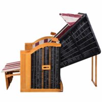 Strandkorb Poly-Rattan Volllieger Ostsee Nordsee Rot