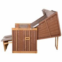 Strandkorb Poly-Rattan Volllieger Ostsee Nordsee Rot