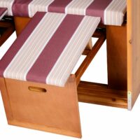 Strandkorb Poly-Rattan Volllieger Ostsee Nordsee Rot