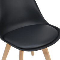 Esszimmerstuhl Fläten 2er Set 81x49 cm Schwarz PU-Kunstleder