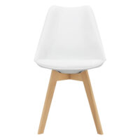 Esszimmerstuhl Fläten 2er Set 81x49 cm Weiss PU-Kunstleder