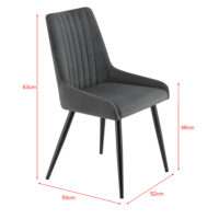 Esszimmerstuhl Alford 2er Set Stühle 83x52x59cm Samtoptik