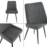 Esszimmerstuhl Alford 2er Set Stühle 83x52x59cm Samtoptik