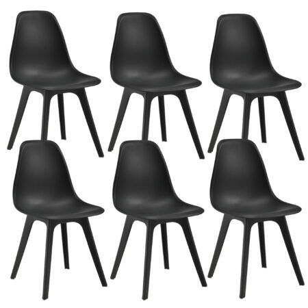 Esszimmerstuhl Brevik 6er Set 83x54x48 cm Schwarz