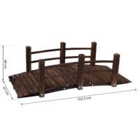 Teichbrücke Gartenbrücke Holzbrücke 152 x 67cm