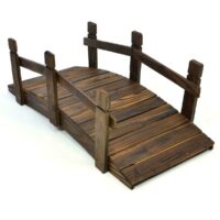 Teichbrücke Holzbrücke Dekobrücke Gartenbrücke 70x32x25 cm
