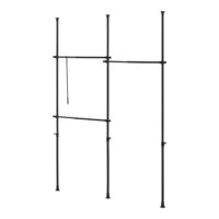 Teleskopgarderobe Kemi mit 3 Garderobenstangen 150 - 230cm