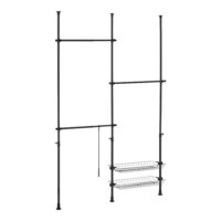 Teleskopgarderobe Kemi mit 3 Garderobenstangen 160 - 200cm