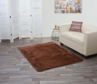 Teppich Shaggy Hochflor flauschig 160x120cm ~ dunkelbraun