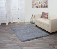 Teppich Shaggy Hochflor flauschig 160x120cm ~ grau