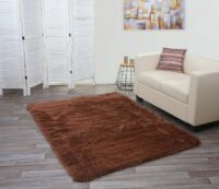 Teppich Shaggy Hochflor flauschig 200x140cm ~ dunkelbraun