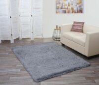 Teppich Shaggy Hochflor flauschig 200x140cm ~ grau