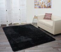 Teppich Shaggy Hochflor flauschig 230x160cm ~ schwarz