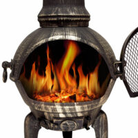 Terrassenofen Feuerstelle aus Gusseisen 112cm hoch