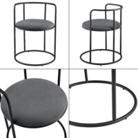 Tischgruppe 3 Teilig Älvkarleby Tisch mit 2 Stühlen Schwarz