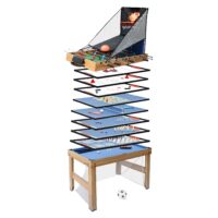 Tischkicker 20 in1 Multiplayer Spieletisch 174x107x60cm Eiche-Optik