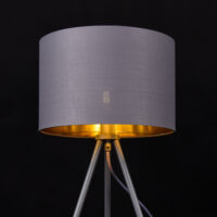 Tischlampe Metz E14 Max. 40W Stoffschirm und Metallfüsse Gold