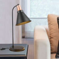 Tischlampe Bath 1-flammig Schwarz Kupferfarben