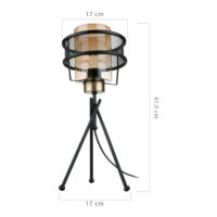 Tischlampe Burton E27 Metall Glas Schwarz