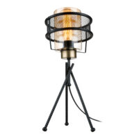 Tischlampe Burton E27 Metall Glas Schwarz