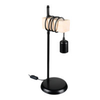 Tischlampe Chatham E27 Metall Massivholz Schwarz Holzoptik