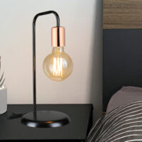 Tischlampe Lancaster E27 Metall Schwarz Kupferfarben