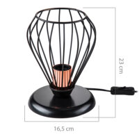 Tischlampe Grays E27 Metall Schwarz Kupferfarben