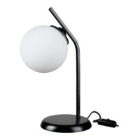 Tischlampe Grimsby E27 Metall Glas Schwarz Weiss