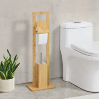 Toilettengarnitur Västerås Toilettenpapierständer mit Klobürste Bambus