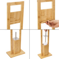 Toilettengarnitur Västerås Toilettenpapierständer mit Klobürste Bambus