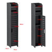 Toilettenpapierhalter Leoben 80x15x15cm Schrank WPC Dunkelgrau