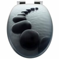 Toilettensitz mit Steinmotiv - Absenkautomatik