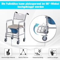 Toilettenstuhl Rollstuhl Nachtstuhl bis 150kg