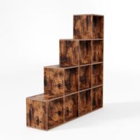 Treppenregal Braun 10 Fächer 129.5x29x129.5cm MDF Freistehend