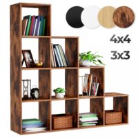 Treppenregal Braun 10 Fächer 129.5x29x129.5cm MDF Freistehend