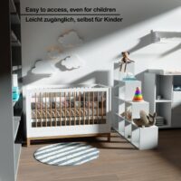 Treppenregal Weiss 10 Fächer 129.5x29x129.5cm MDF Freistehend