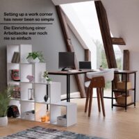 Treppenregal Weiss 10 Fächer 129.5x29x129.5cm MDF Freistehend