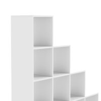 Treppenregal Weiss 10 Fächer 129.5x29x129.5cm MDF Freistehend